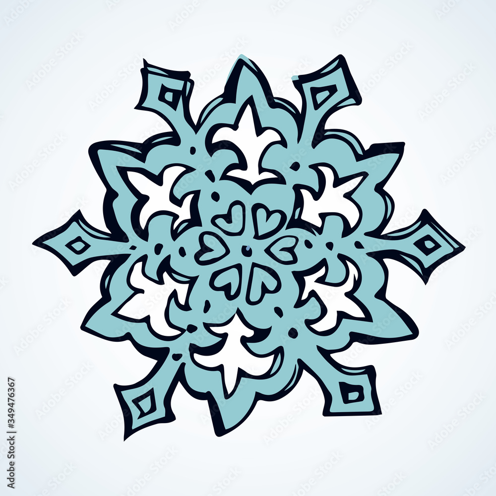 Cute snowflake. Vector freehand drawing Cute snowflake. Vector freehand drawing