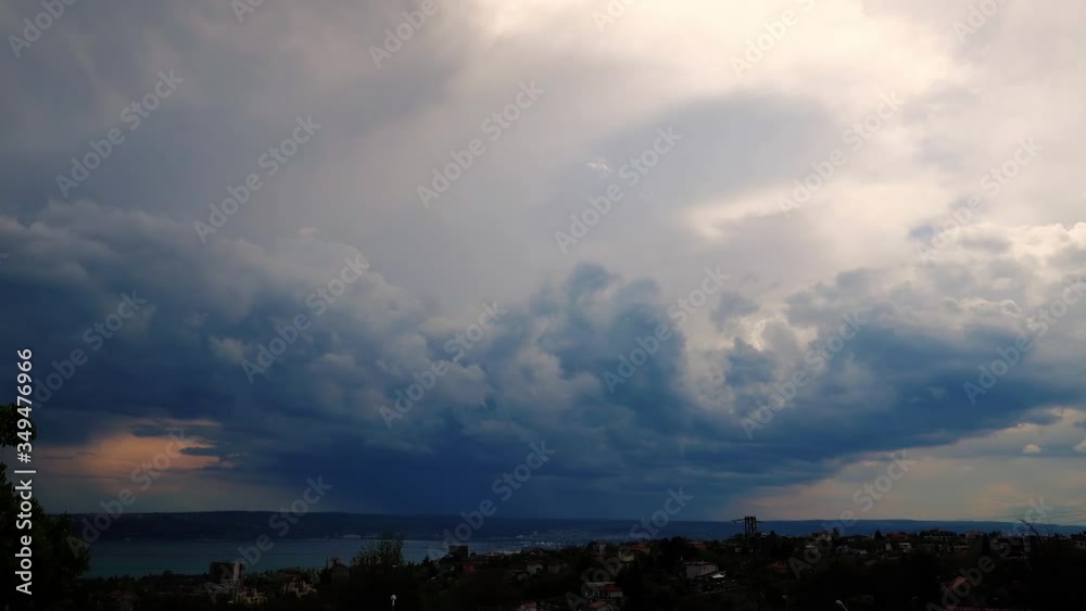 Scenic Timelapse of storm clouds over the city. Scenic Timelapse of storm clouds over the city.