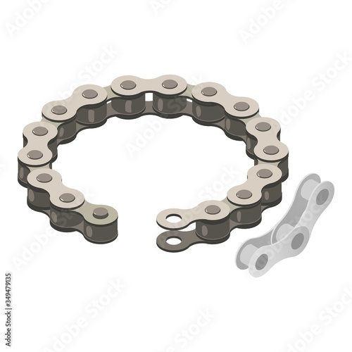 Bicycle chain icon. Isometric illustration of bicycle chain vector icon for web