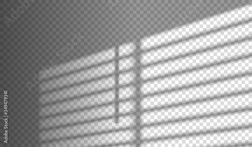blinds shadow overlay window light effect on transparent background