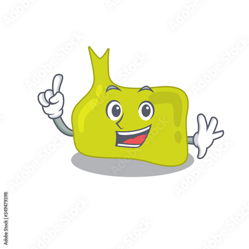 Pituitary caricature design style with one finger gesture