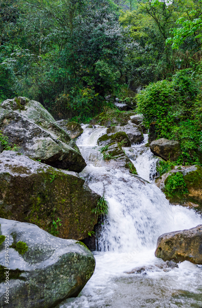 waterfall in the mountains