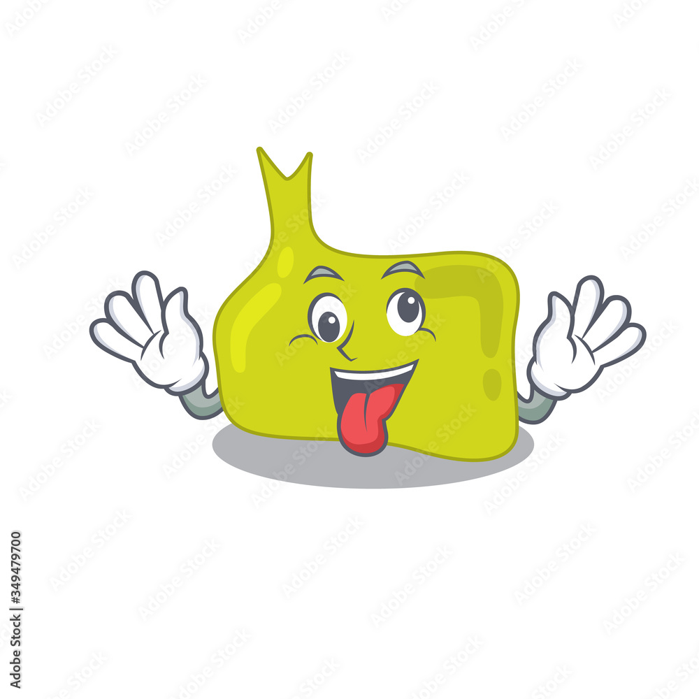 A mascot design of pituitary having a funny crazy face A mascot design of pituitary having a funny crazy face