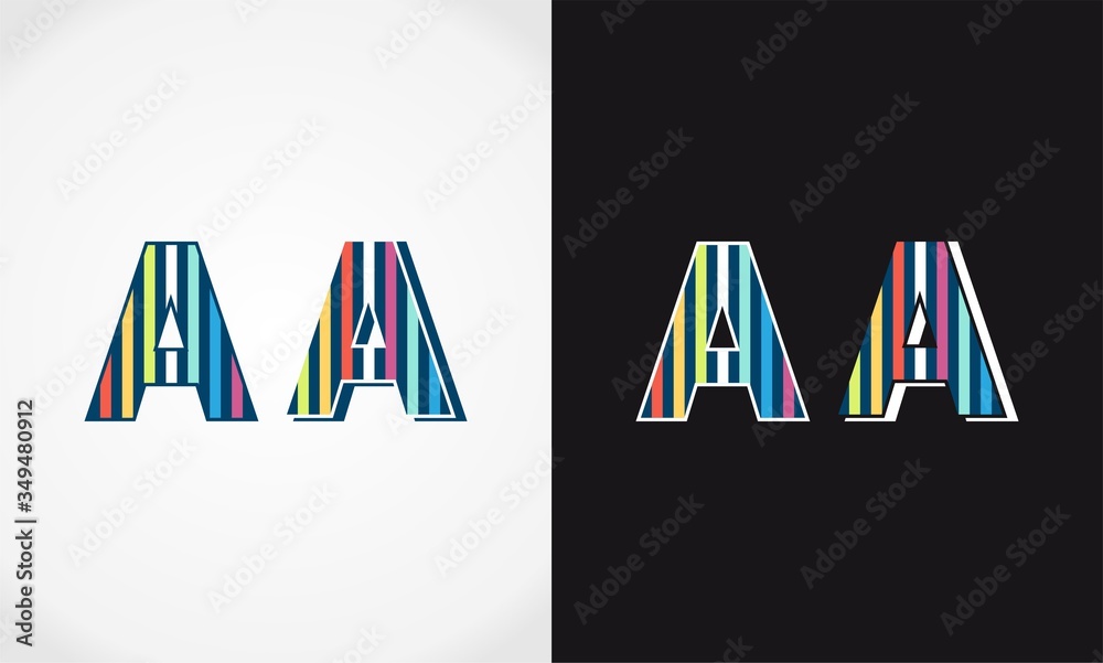 letter A colorful template logo