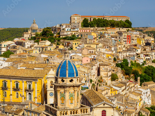 View of the historic city of Ragusa Ibla,Sicily, and the church of Santa Maria dell'Itria (11/08/2019)