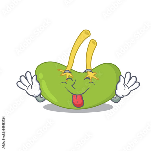 Funny spleen cartoon design with tongue out face