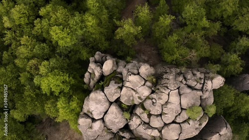 Dovbush rocks on the nature of the mountain forest rocks 
