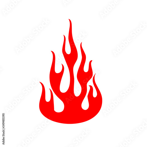 Illustration of fire  against white background photo