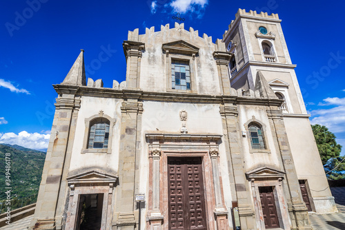 San Nicolo Church in Savoca village which was location for scenes set of The Godfather, Sicily Island in Italy photo