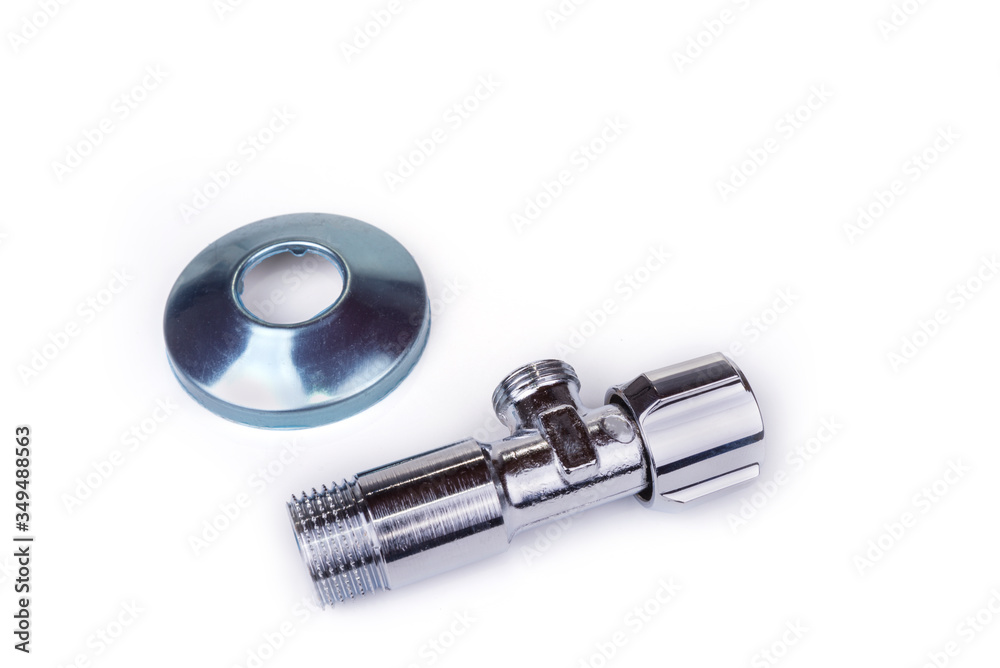 New toilet valve on a white background New toilet valve on a white background