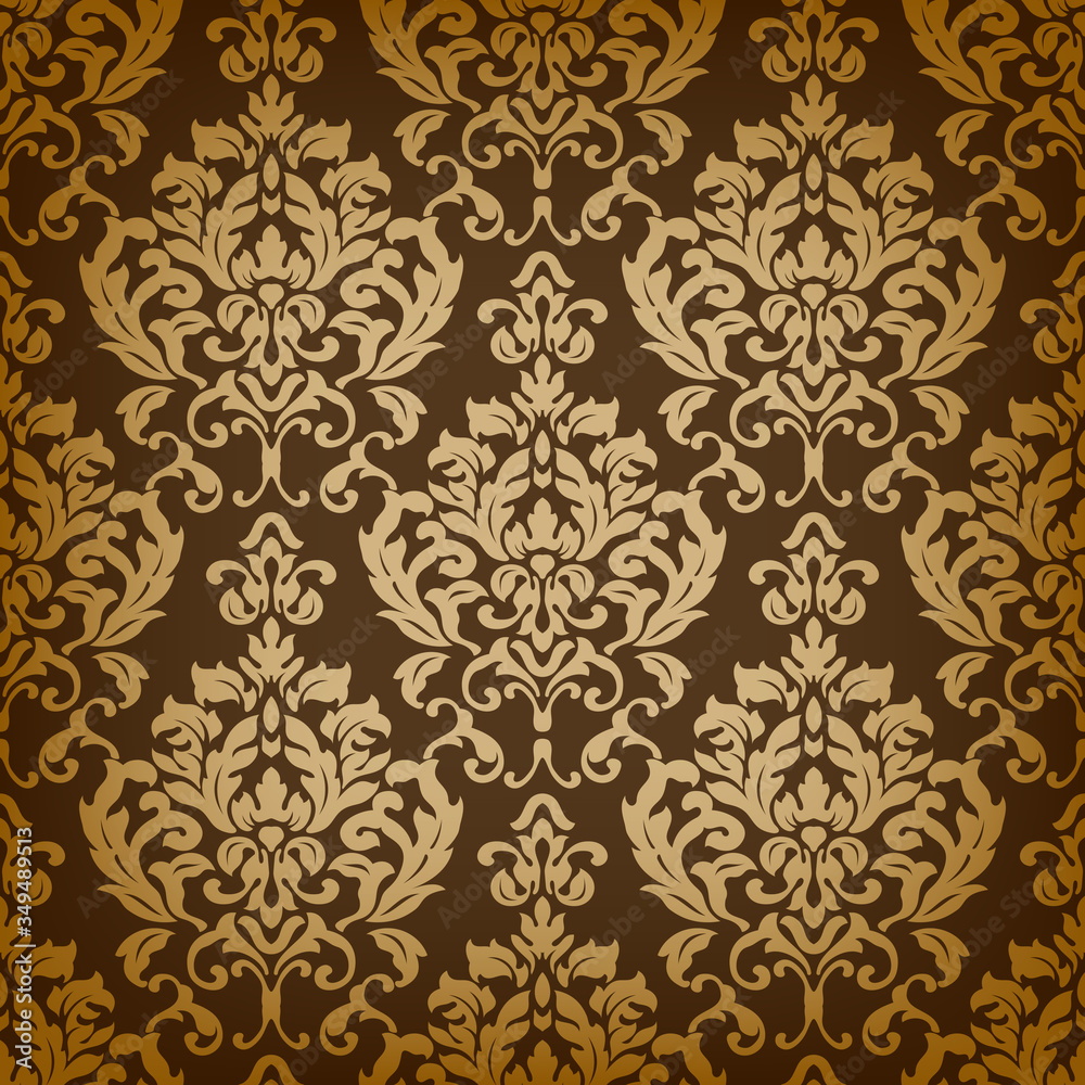 Vector damask seamless pattern background. Classical luxury old fashioned damask ornament, royal victorian seamless texture for wallpapers, textile, wrapping. Exquisite floral baroque template.