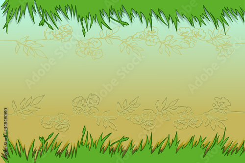 Vector horizontal natural cartoon banner