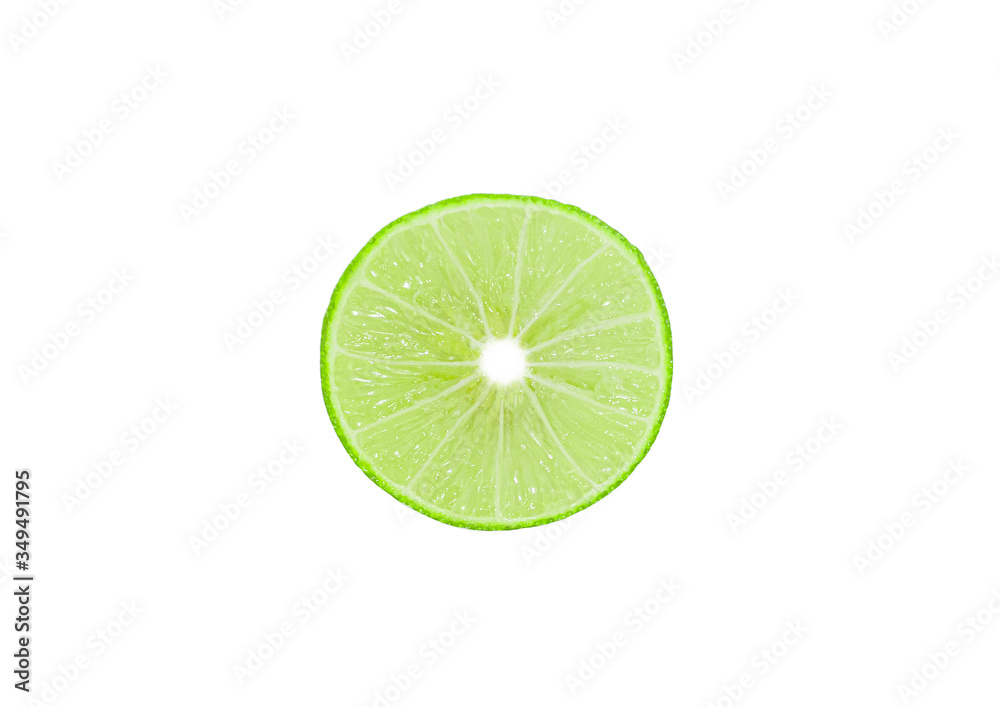 uicy slice of lime isolated on white. uicy slice of lime isolated on white.