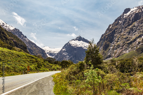 Landscapes of the South Island. Highway from Te Anau to Fiordland National Park