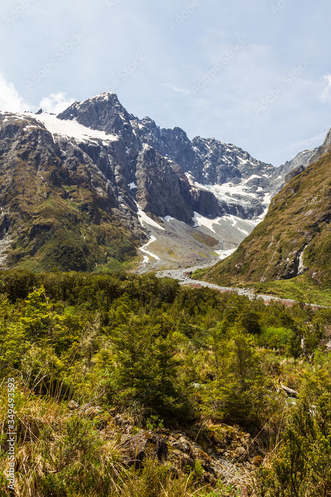 Fototapeta premium Traces of the glacier near the road from Te Anau to Fiordland national park. New Zealand
