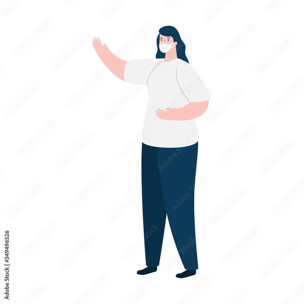 woman using face mask isolated icon vector illustration design