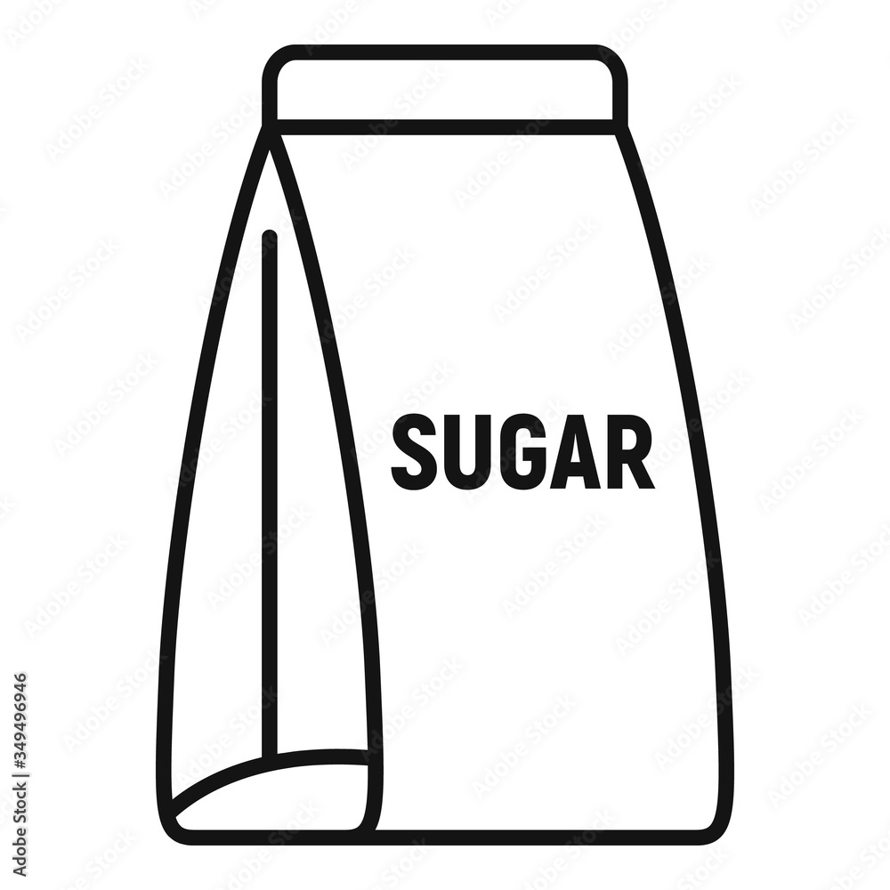 Sugar paper package icon. Outline sugar paper package vector icon for web design isolated on white background Sugar paper package icon. Outline sugar paper package vector icon for web design isolated on white background