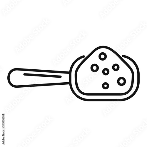 Sugar sack spoon icon. Outline sugar sack spoon vector icon for web design isolated on white background