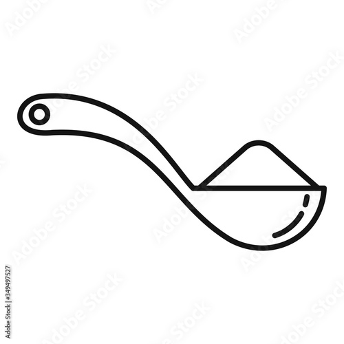 Fresh sugar spoon icon. Outline fresh sugar spoon vector icon for web design isolated on white background