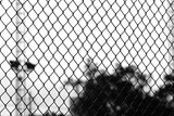 wire mesh of fence black and white style