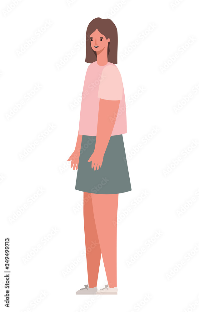 Isolated avatar woman cartoon with brown hair vector design