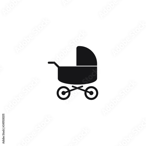 Baby stroller icon isolated sign, symbol vector illustration.