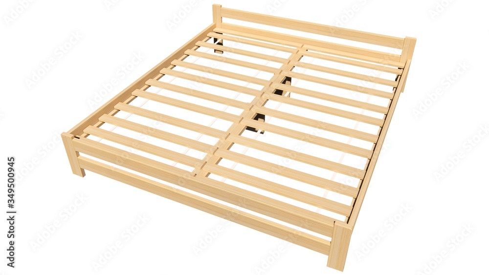 2 x 2 m double bed frame Illustration in 3D - 2