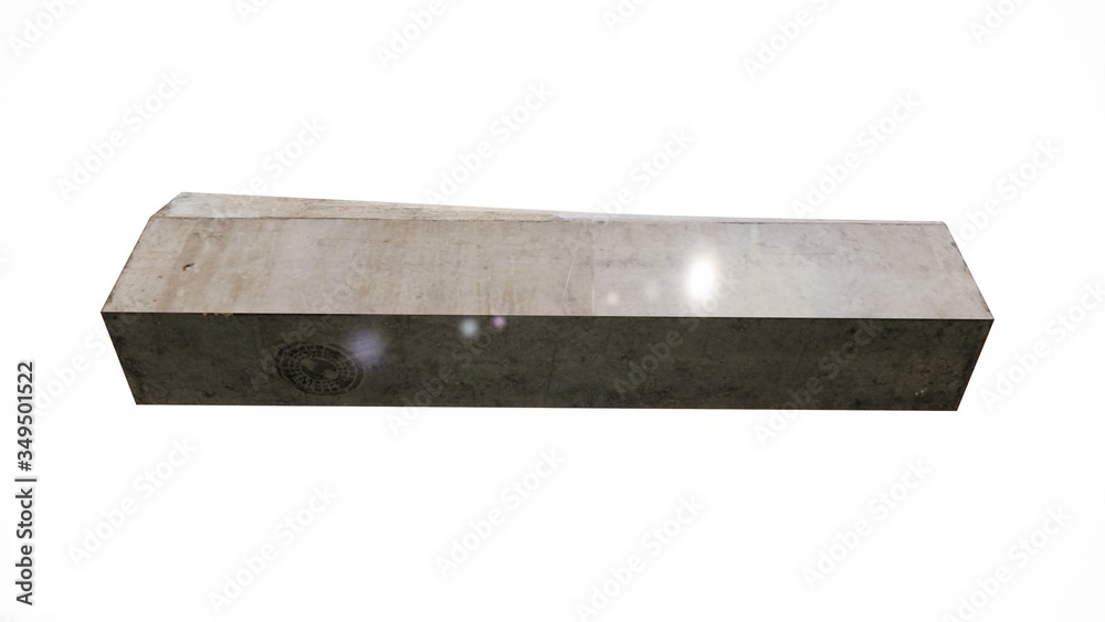 Left ramp inclined concrete curb Illustration in 3D - 5 Left ramp inclined concrete curb Illustration in 3D - 5