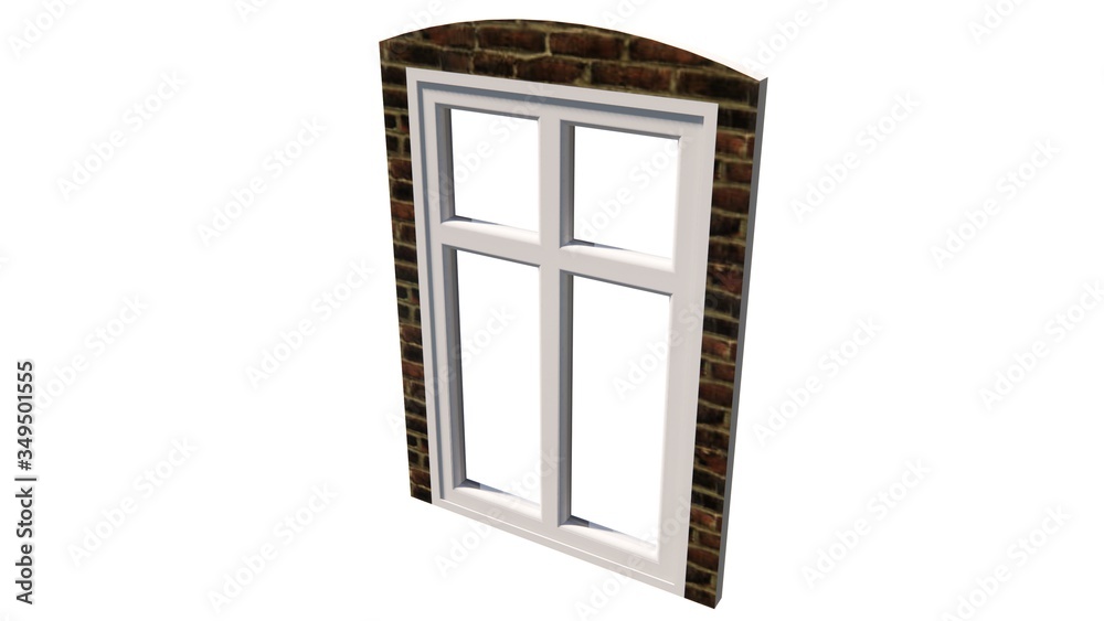 ordinary home window with frame Illustration in 3D - 2 ordinary home window with frame Illustration in 3D - 2