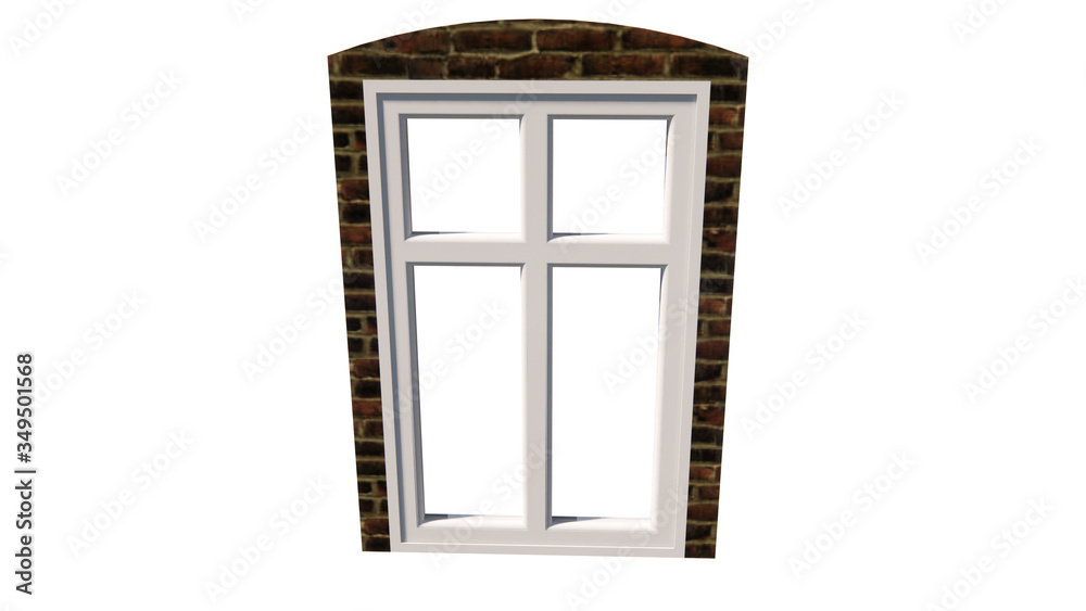 ordinary home window with frame Illustration in 3D - 3 ordinary home window with frame Illustration in 3D - 3
