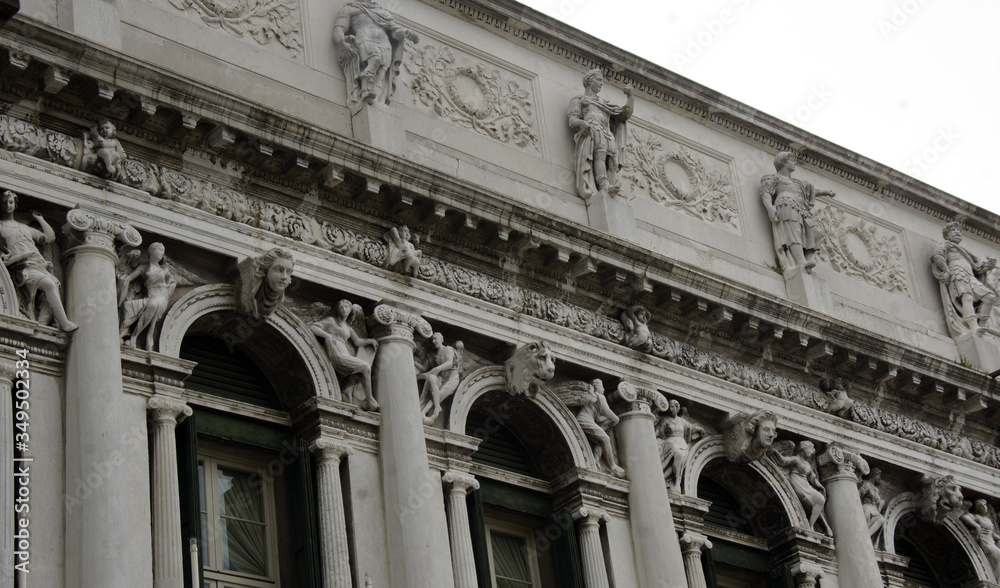 Part of facade of Procuratie nuove on San Marco square in Venice.