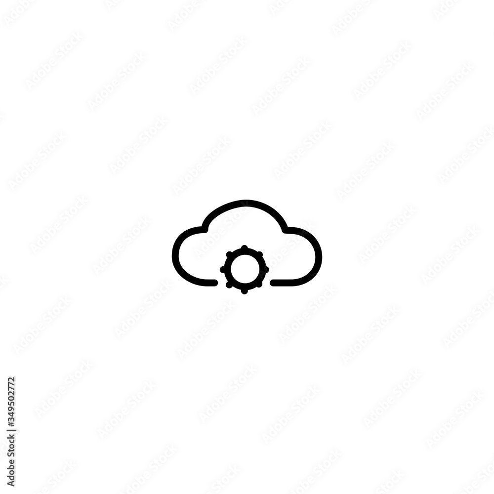 Cloud storage preferences icon. Cloud settings symbol. Line icon design for technology concept. Cloud storage preferences icon. Cloud settings symbol. Line icon design for technology concept.