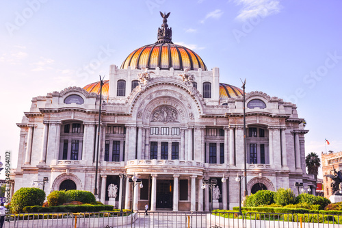 Facade of the Palace of Fine Arts in Mexico City	
