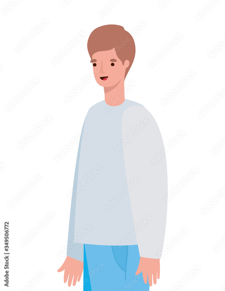 Isolated avatar man cartoon with brown hair vector design Isolated avatar man cartoon with brown hair vector design