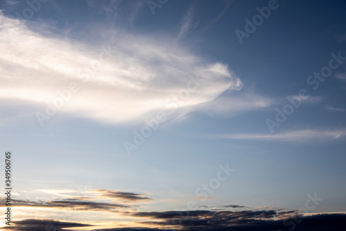beautiful landscape evening sky with white and gray clouds