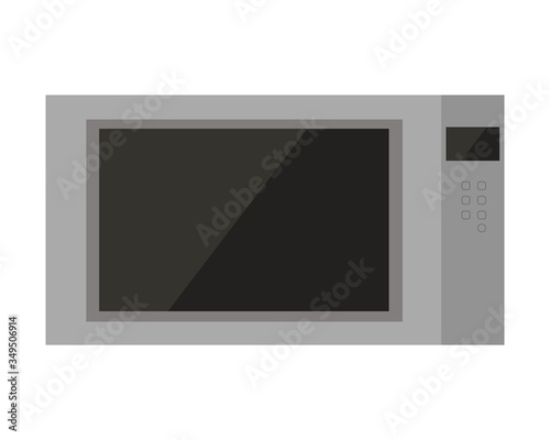 Vector illustration of a microwave isolated on a white background. Appliances for the kitchen