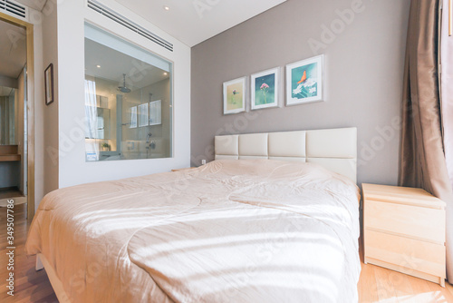Bright Interior of cozy bedroom in modern design © Tracy Ben