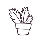 Plant inside pot line style icon vector design
