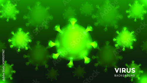 Virus Corona vectors. Corona Virus in Wuhan. Blue Background. Vector Illustration. Microscopic view of an infectious virus. Contagion and propagation of disease.  3d Illustration. 3D Rendering. 