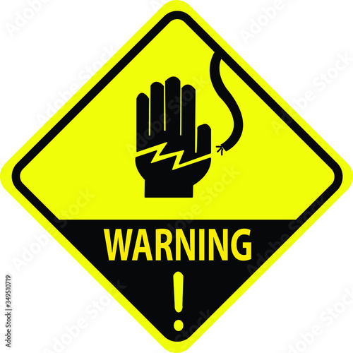 electric shock warning sign vector