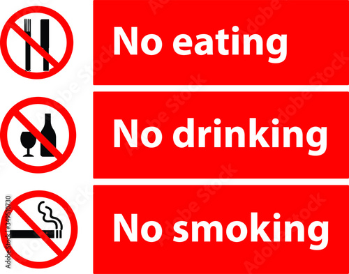 No Eating No Drinking No Smoking Signs