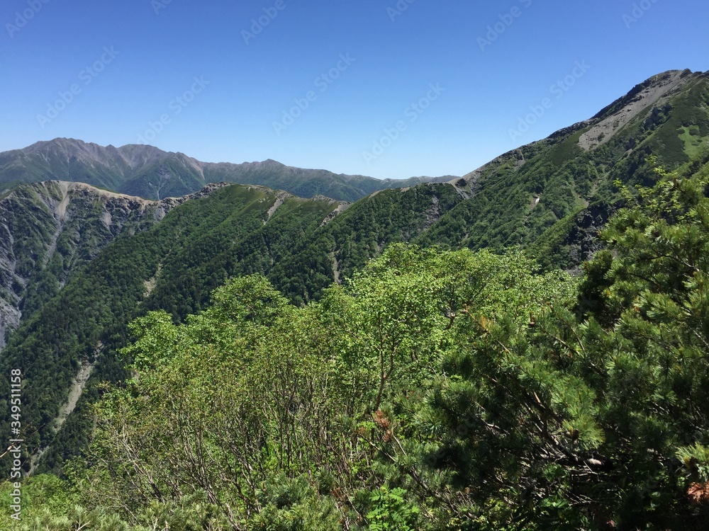 Obraz premium Japan Southern Alps Mount Shiomi 日本 南アルプス 塩見岳