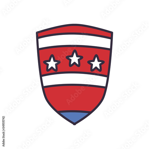 Free Download Usa shield with stars fill style icon vector design - GFXLoad