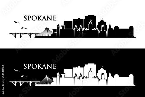 Spokane skyline - Washington, United States of America, USA - vector illustration
