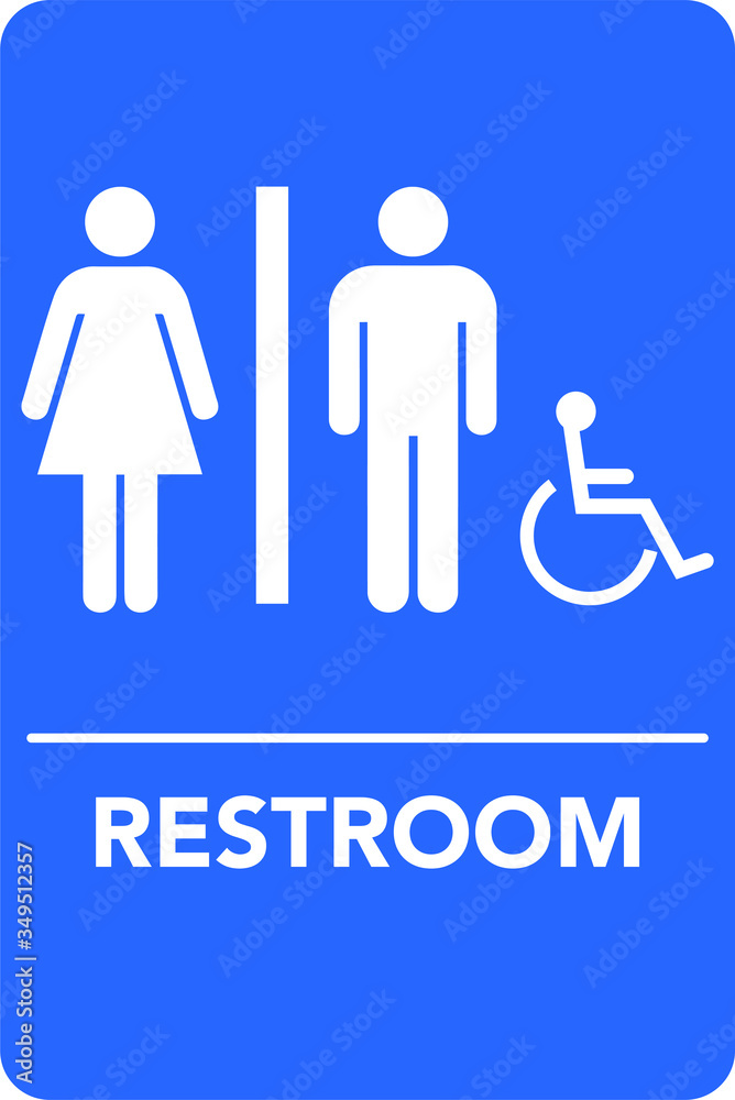 Toilet wash room restroom male and female vector sign Toilet wash room restroom male and female vector sign
