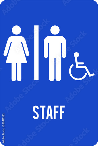 Staff only toilet washroom sign
