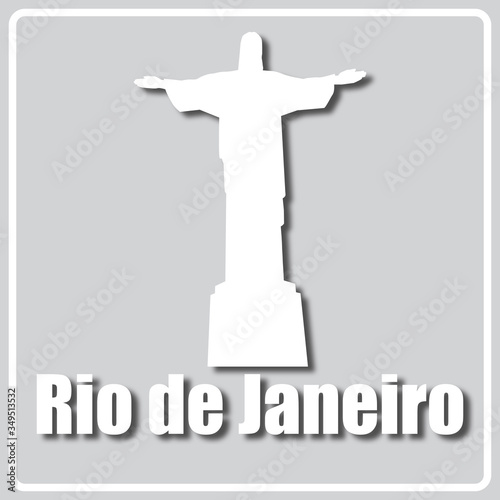 gray icon with light sights of Rio de Janeiro