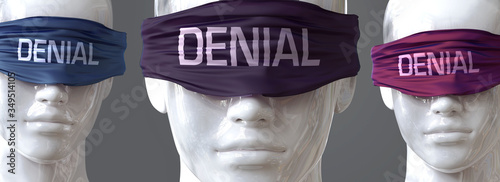 Photography Denial can blind our views and limit perspective - pictured as word Denial on ey