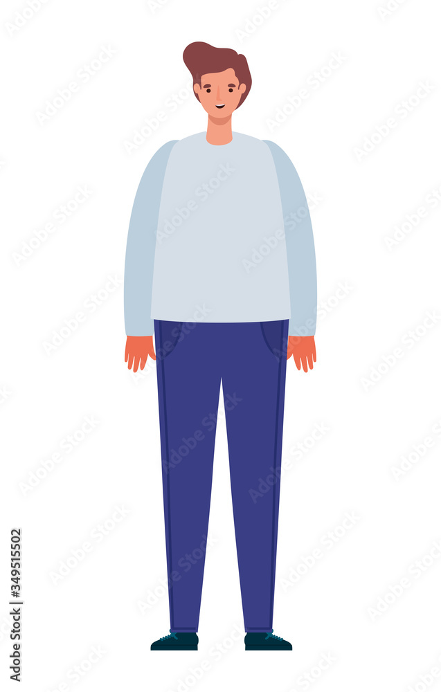 Isolated avatar man cartoon with brown hair vector design Isolated avatar man cartoon with brown hair vector design