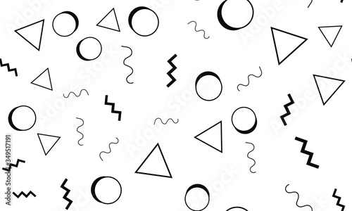 Memphis Design. Doodle Backdrop. Seamless Pattern.